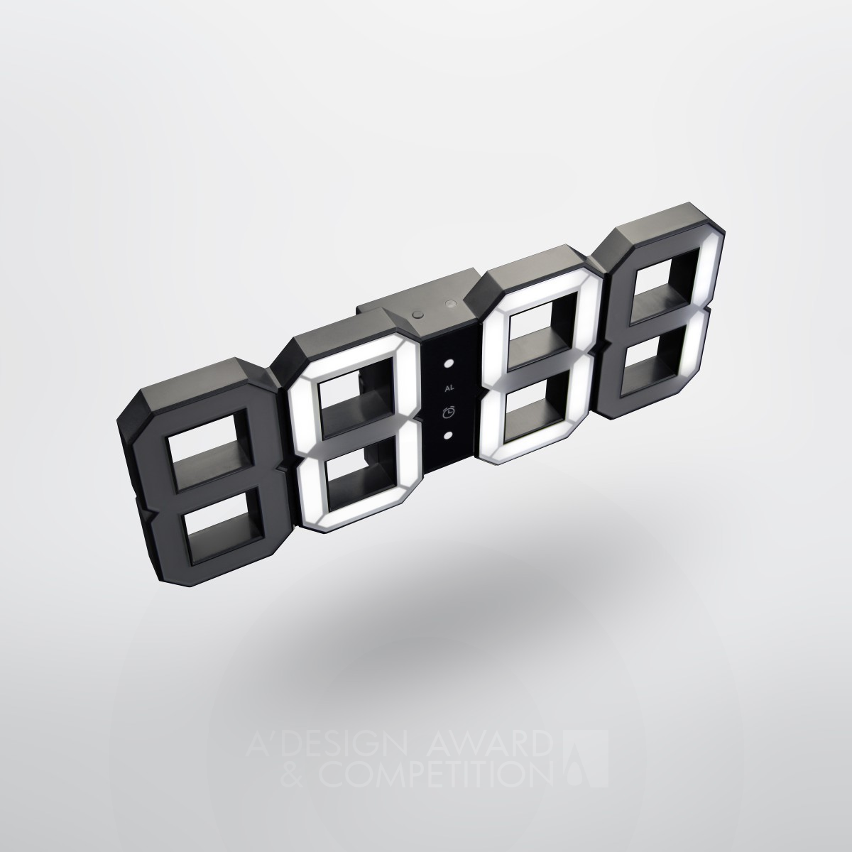 Kibardin Clock Digital LED Clock by Vadim Kibardin Silver Digital and Electronic Device Design Award Winner 2018 