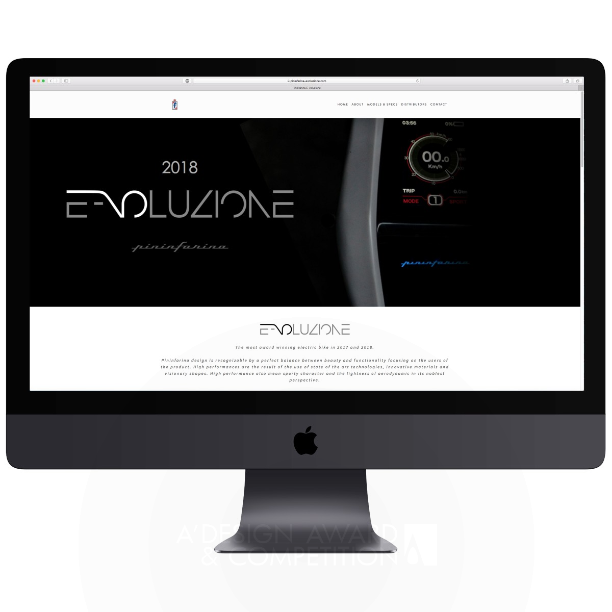 Pininfarina Evoluzione Website by Diavelo Silver Website and Web Design Award Winner 2018 