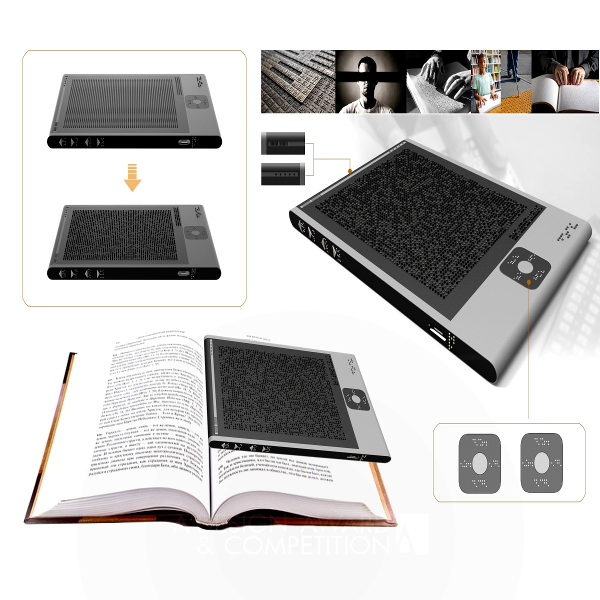 Braille Ebook Ebook reader    by Brian studio Iron Digital and Electronic Device Design Award Winner 2018 