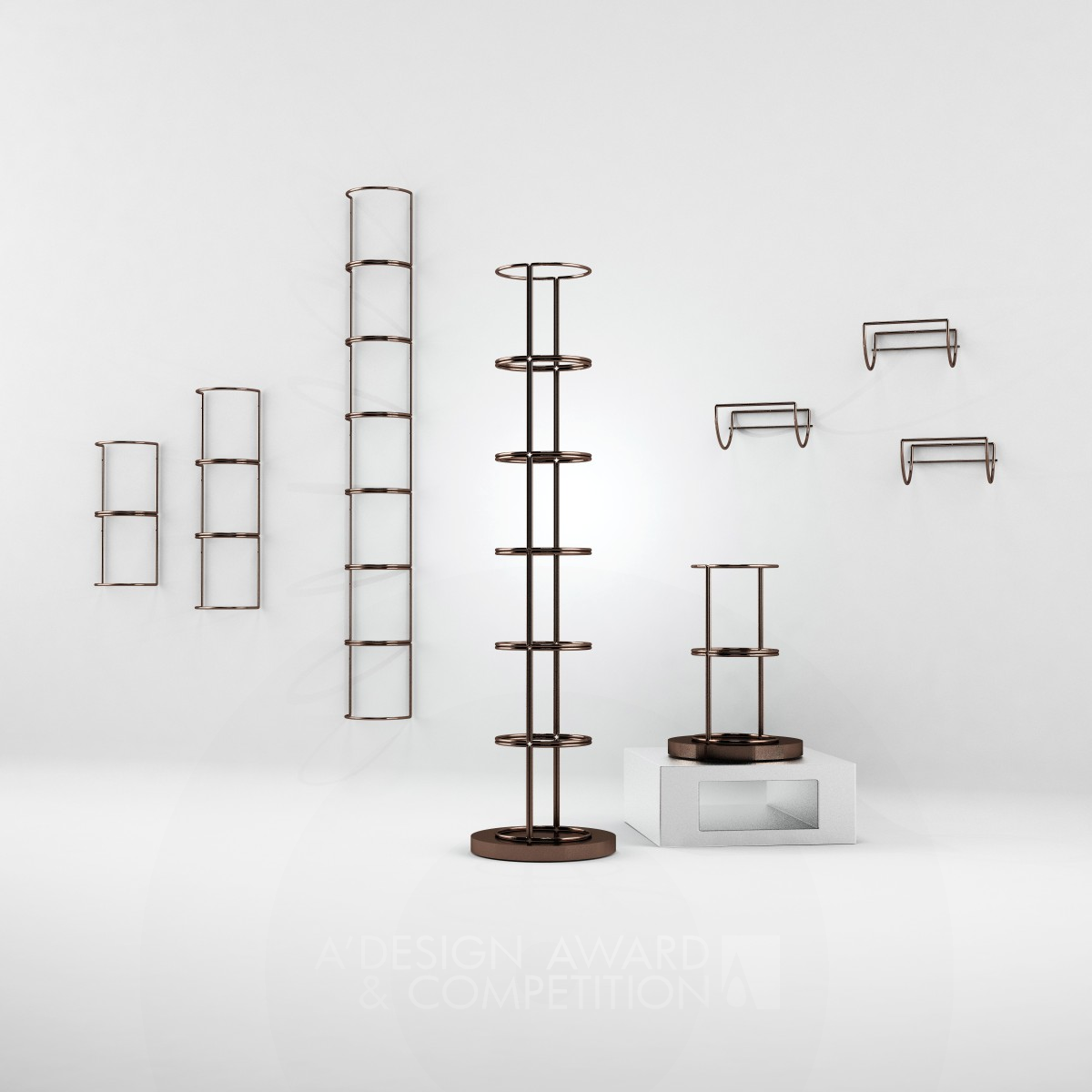 Bamboo Collection of Bookcases by HeeSeung Chae Iron Furniture Design Award Winner 2019 