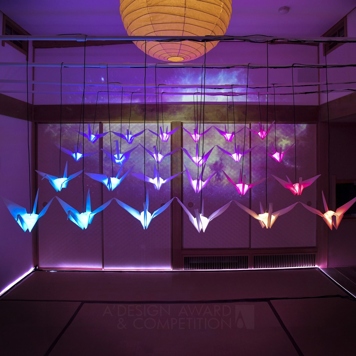 Orizuru Room Interactive Lighting by Atsushi Joe Umeda Bronze Lighting Products and Fixtures Design Award Winner 2019 