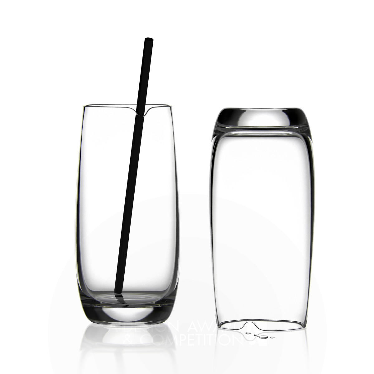 Curve Glass Drinking Glass by Vladimir Zagorac Bronze Bakeware, Tableware, Drinkware and Cookware Design Award Winner 2019 