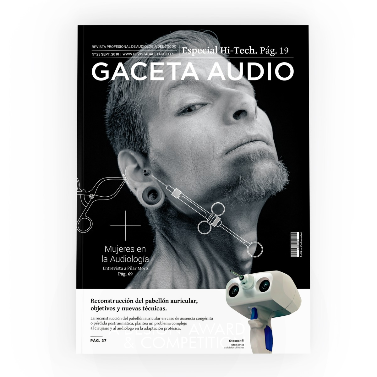 Gaceta Audio 23. Journal of Audiology Magazine by Ahmed Alejandro López Martínez Bronze Print and Published Media Design Award Winner 2019 