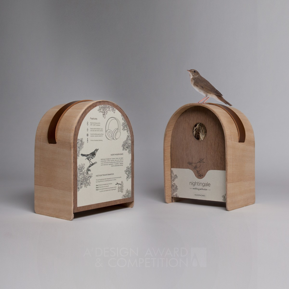 Nightingale Headphone Packaging by Merlin Didier Bronze Sustainable Products, Projects and Green Design Award Winner 2019 