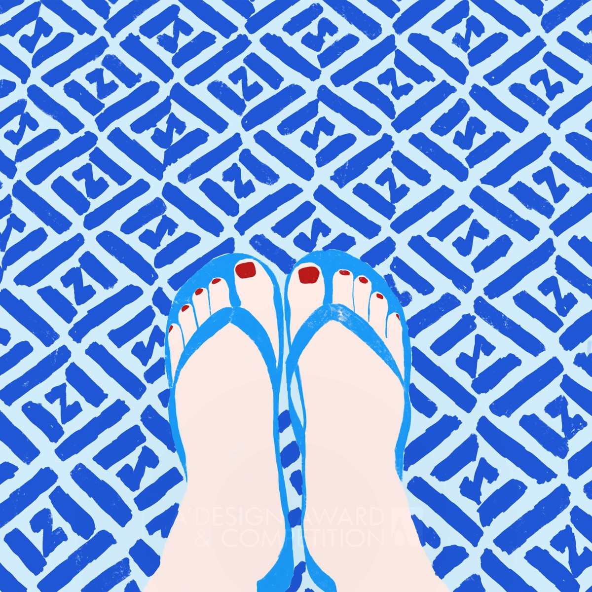 Flip Flops Poster  by Miriam Trilety Iron Graphics, Illustration and Visual Communication Design Award Winner 2019 