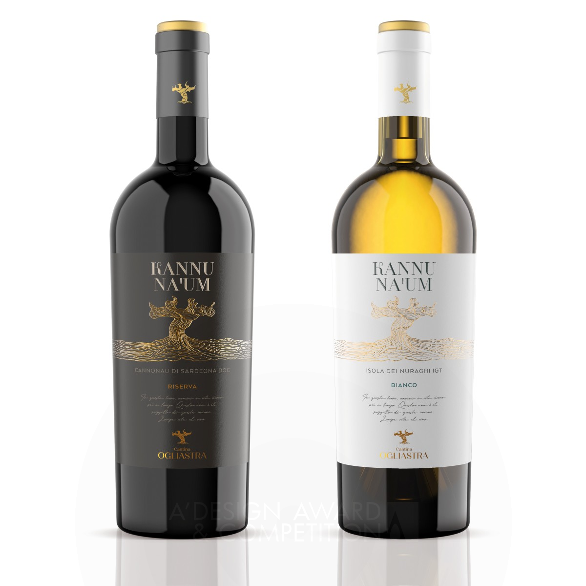 KannuNaUm Wine Labels by Giovanni Murgia - Redfish Adv Silver Packaging Design Award Winner 2019 