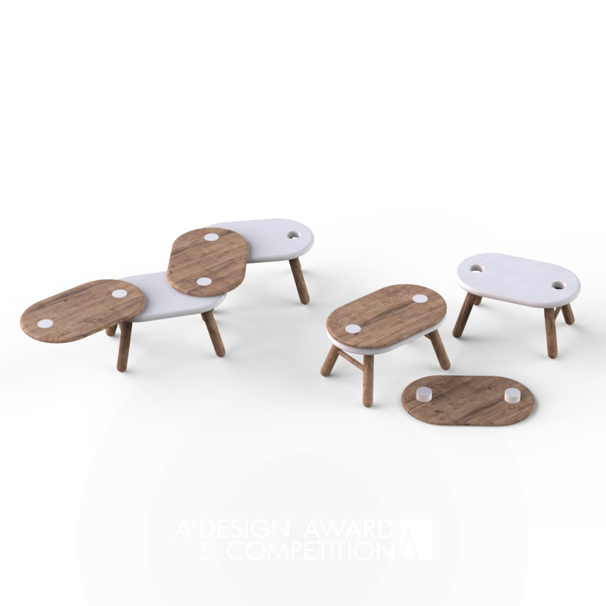 Linking Stool Kindergarten Stool by Bruce Tao Bronze Baby, Kids' and Children's Products Design Award Winner 2019 