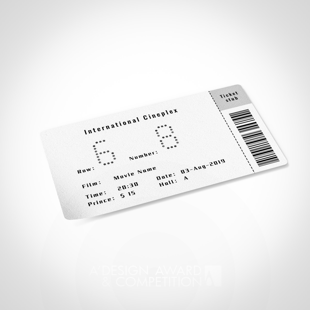 Shiny Movie Tickets Movie Ticket by Li Peitong Iron Idea and Conceptual Design Award Winner 2019 