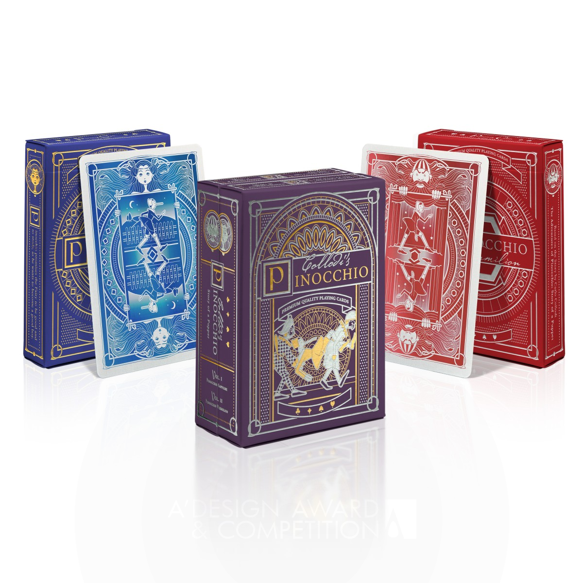 Pinocchio Playing Cards by Elettra Deganello Silver Toys, Games and Hobby Products Design Award Winner 2019 