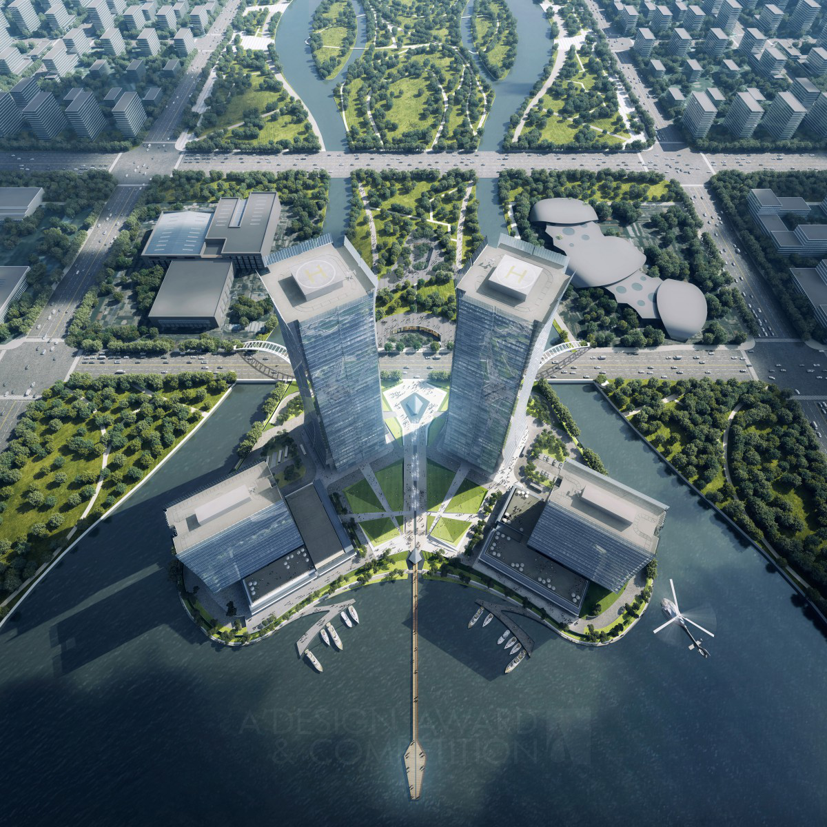 Double-Crane Lake Mixed Use Development by Aedas Golden Architecture, Building and Structure Design Award Winner 2019 