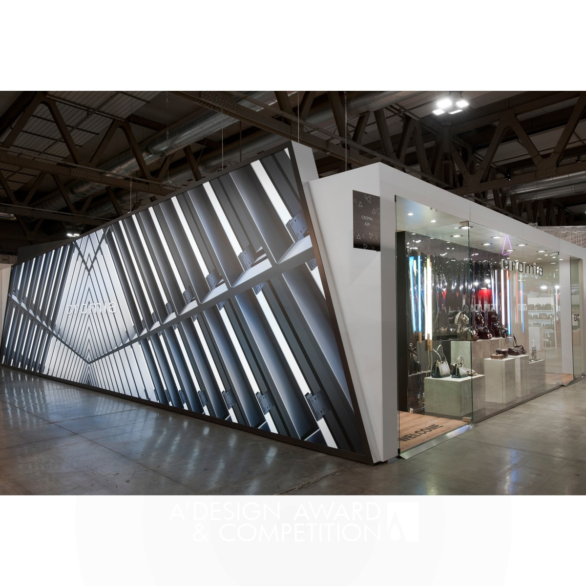 Cromia Mipel Milano Stand by Franco Pupillo Iron Trade Show Architecture, Interiors, and Exhibit Design Award Winner 2019 