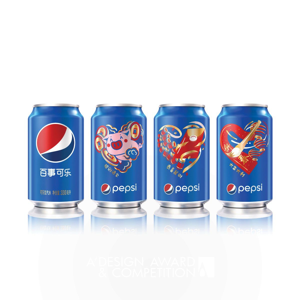 Pepsi Year of the Pig Ltd Ed Beverage Packaging by PepsiCo Design & Innovation Silver Packaging Design Award Winner 2019 