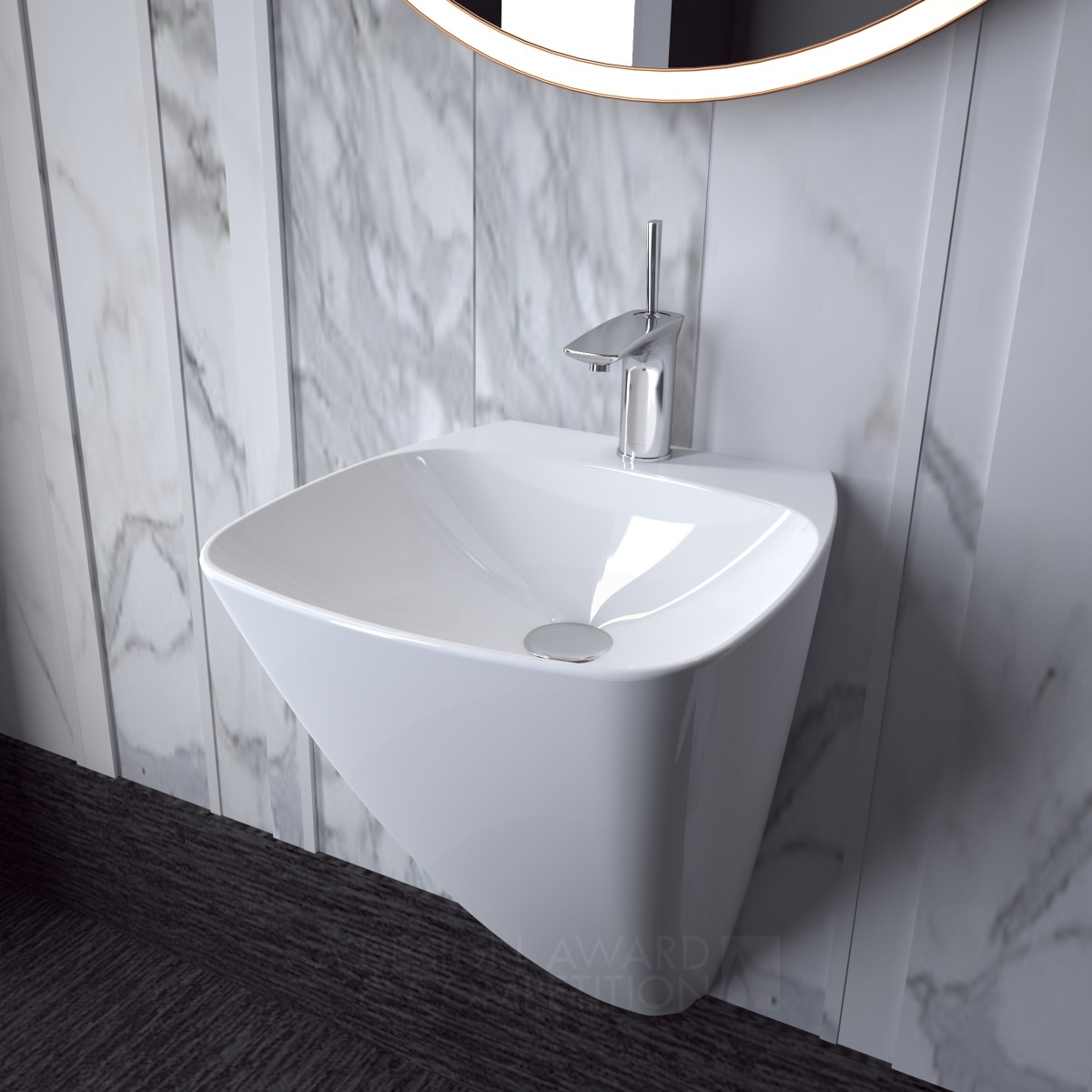 Mono Monoblock Sink by Guner Donmez Silver Bathroom Furniture and Sanitary Ware Design Award Winner 2019 