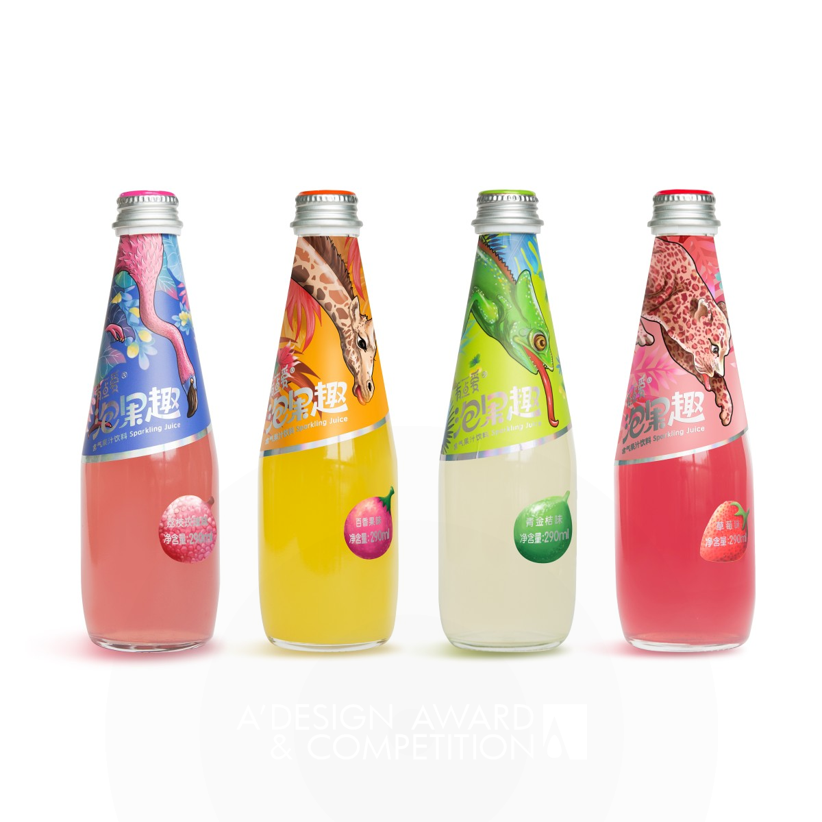 Sparkling Juice Beverage Packaging by Mao Ming and Yao Dabin Bronze Packaging Design Award Winner 2020 