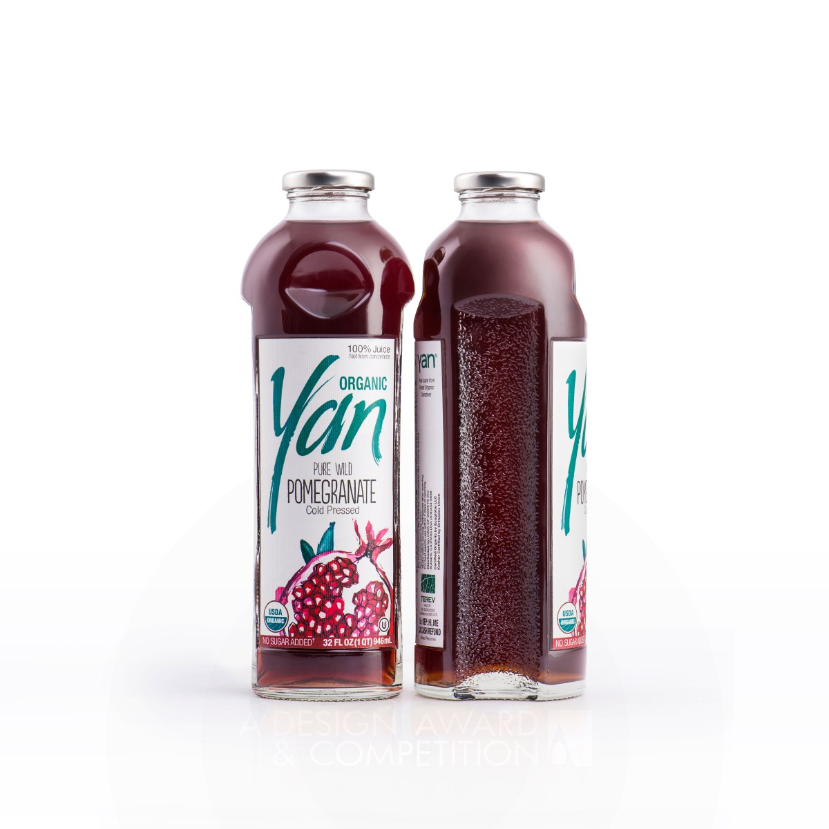 Yan Natural Juice Bottle Packaging by Backbone Branding Platinum Packaging Design Award Winner 2020 