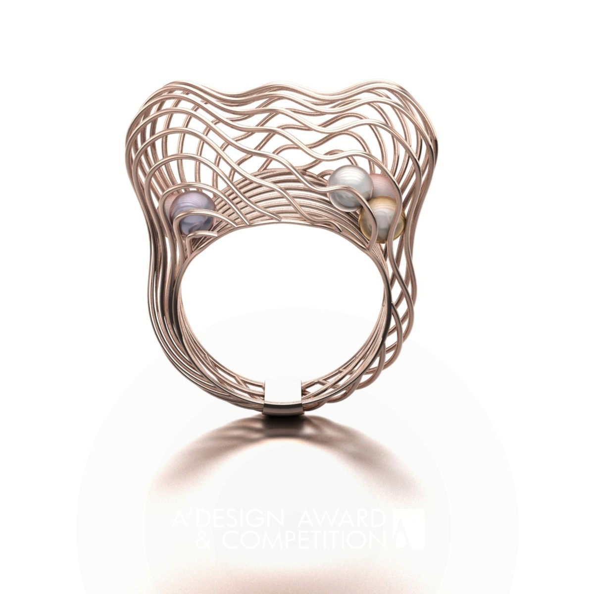 Dancing Pearls Ring by Asal Najafi Silver Jewelry Design Award Winner 2020 