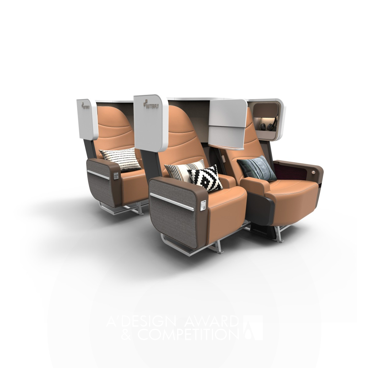 Butterfly Aircraft Seat by James Lee Silver Vehicle, Mobility and Transportation Design Award Winner 2020 