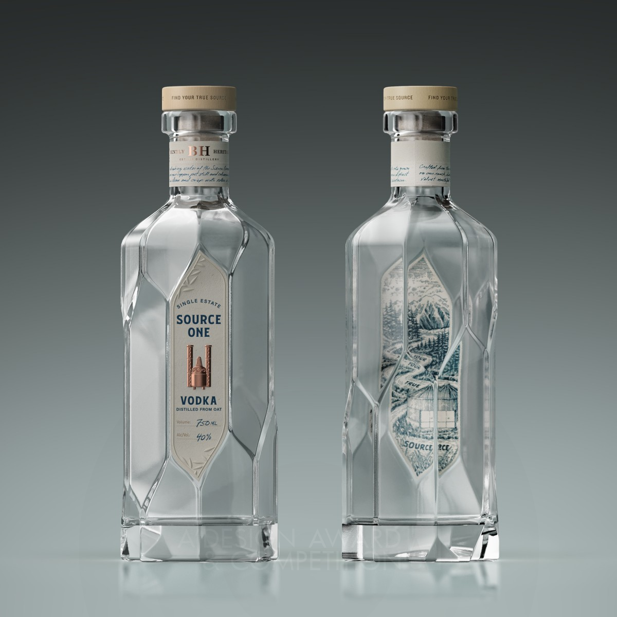 Source One Vodka Spirits and Alcohol by Aether NY, LLC Platinum Packaging Design Award Winner 2020 