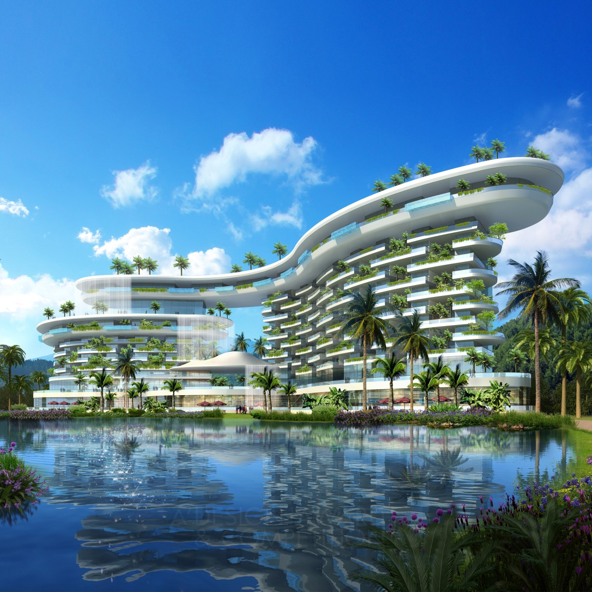 Gome Haitang Bay Kimpton Resort Hotel Hotel by Skyline Design International LLC. Bronze Architecture, Building and Structure Design Award Winner 2020 