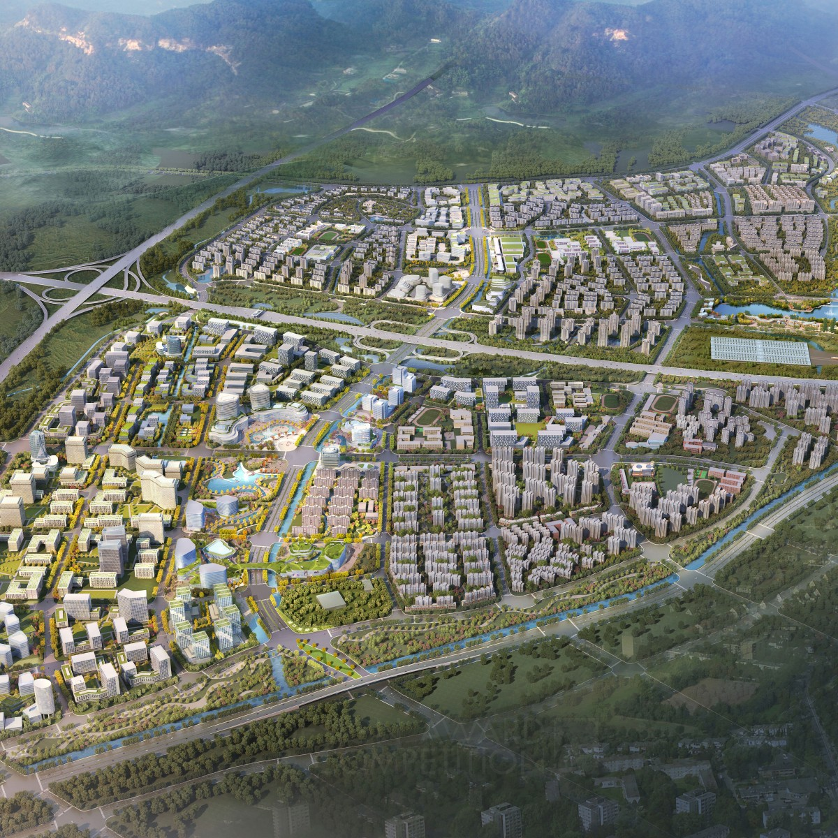 Nanjing Hi-tech Zone Industrial Park Industrial Park Planning by Yi Wang - Vanpin Urban Design Team Iron Urban Planning and Urban Design Award Winner 2020 