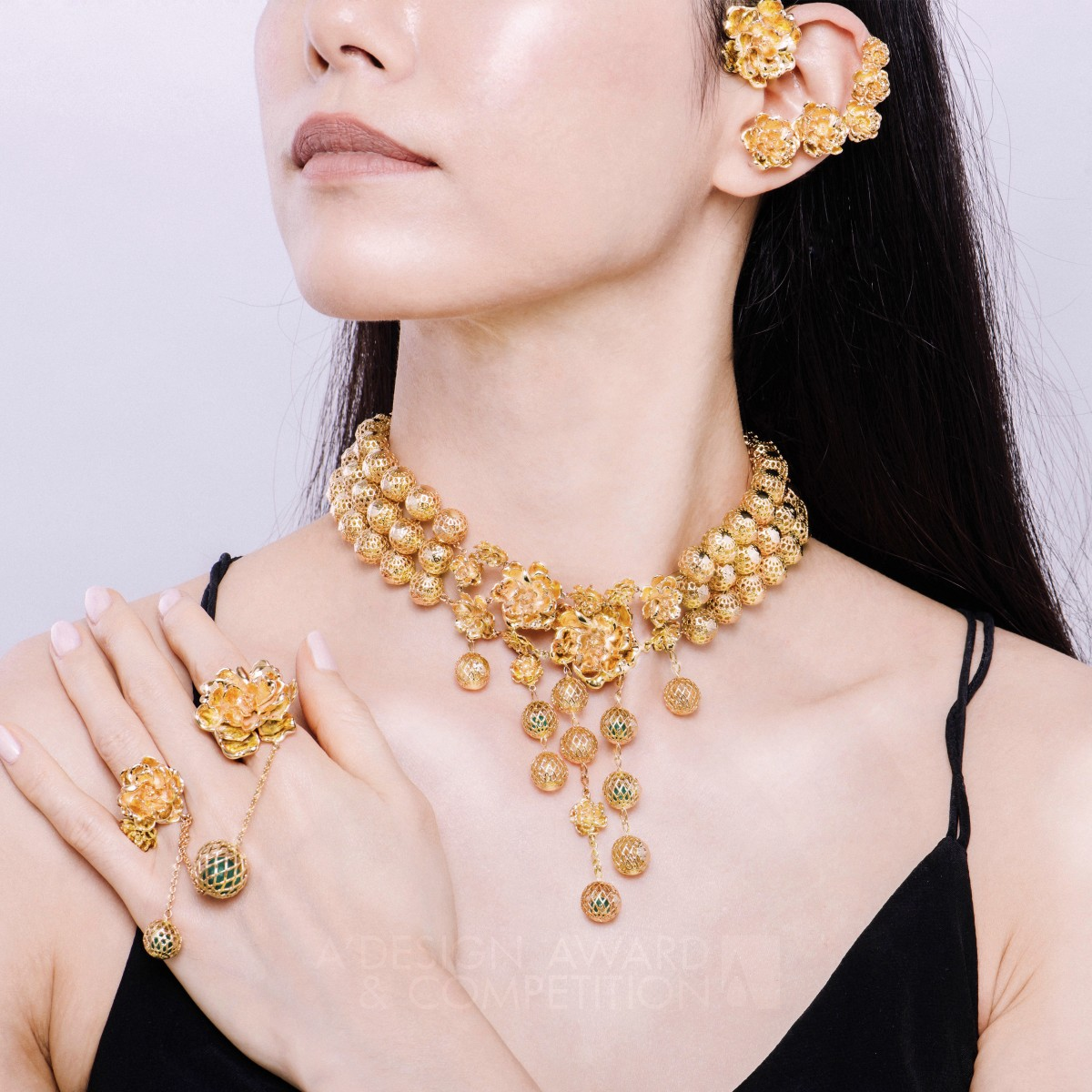 New Chinoiserie 3D Jewellery 3D Printed Jewellery by Hui Wang Silver Jewelry Design Award Winner 2020 