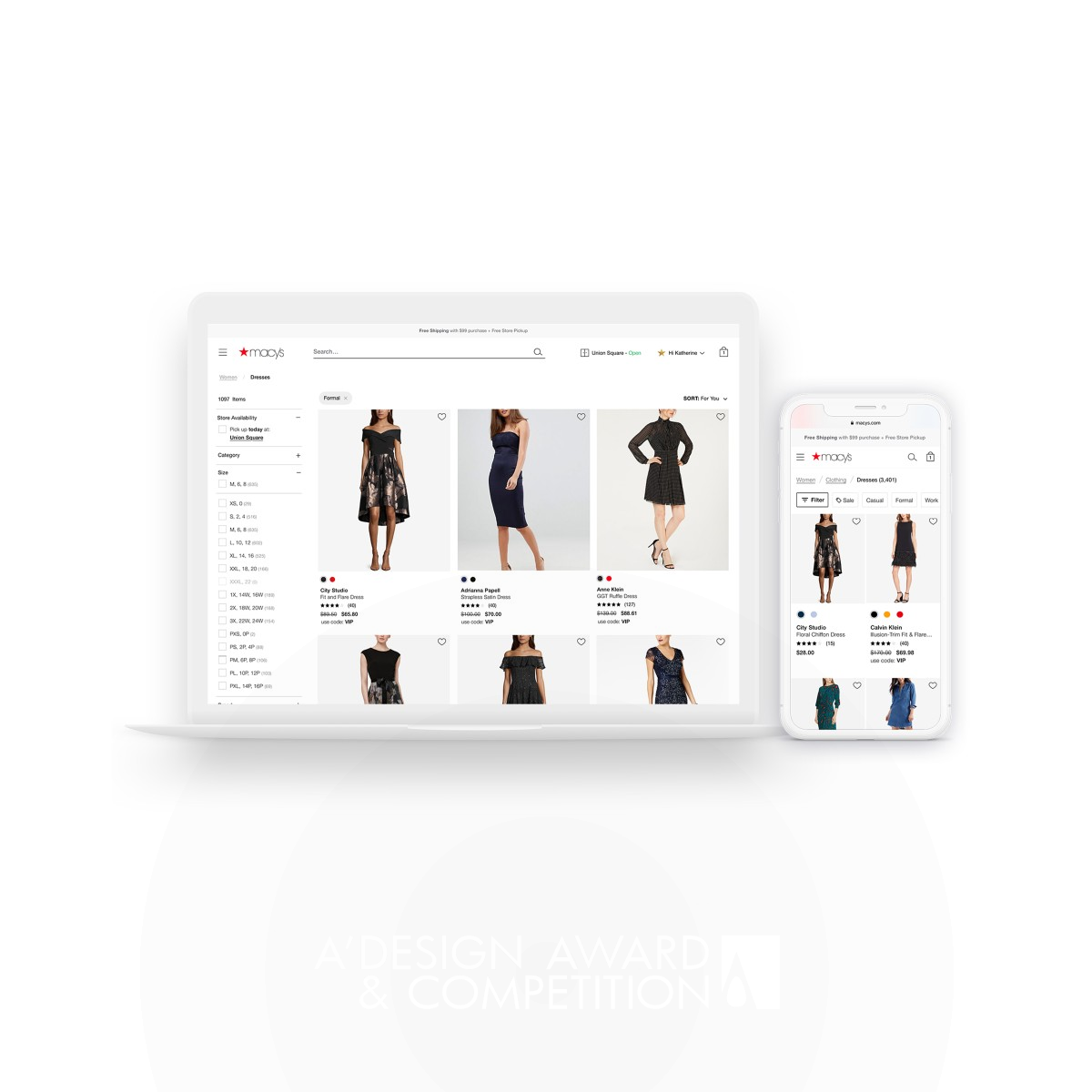 Macy’s Website Redesign by Willy Lai and Dave Torres Silver Interface, Interaction and User Experience Design Award Winner 2020 