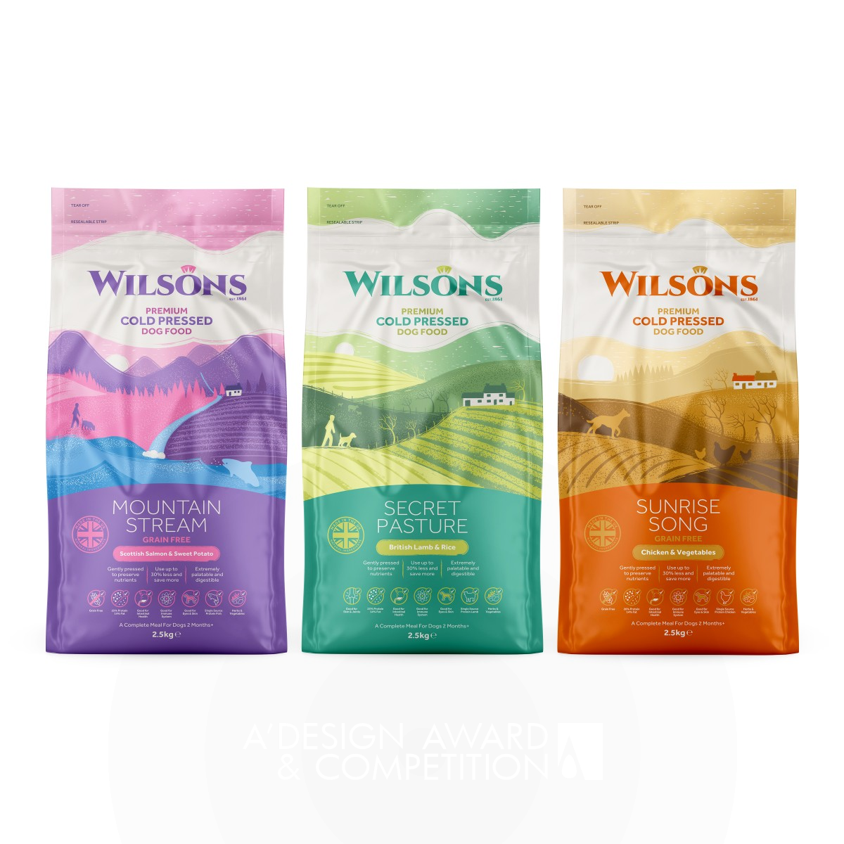 Wilsons Dog Food Packaging by Gary Lawson Bronze Packaging Design Award Winner 2020 