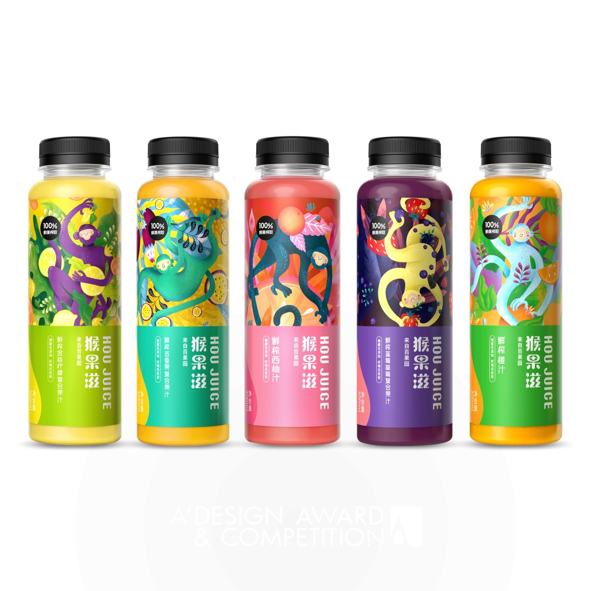 Hou Juice Drink Packaging by Leng Chen Golden Packaging Design Award Winner 2020 