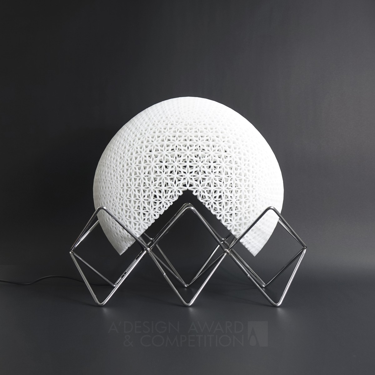 Moon Table Light by Naai-Jung Shih Silver 3D Printed Forms and Products Design Award Winner 2020 