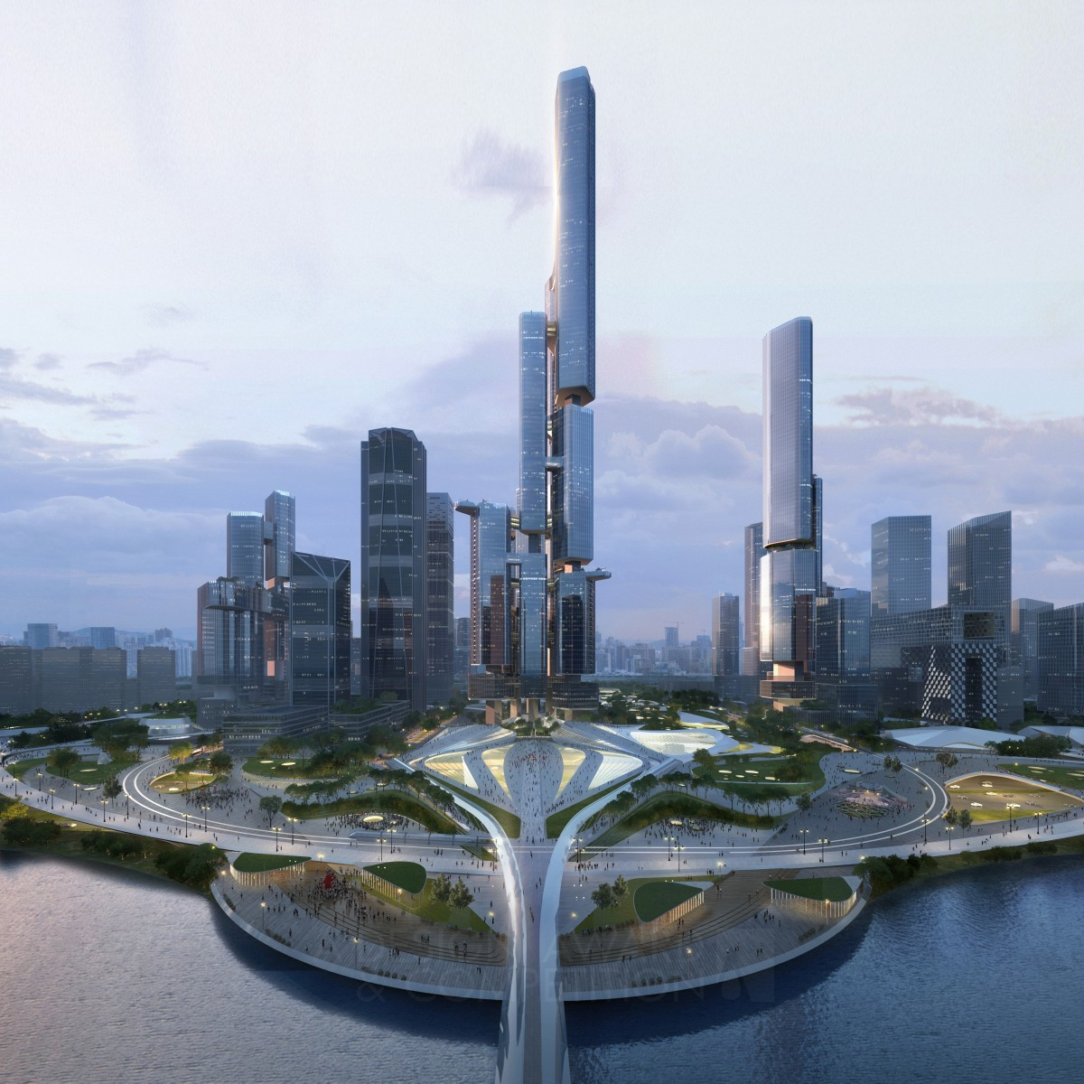 Megalopolis X Shenzhen Super Headquarter by QUAD Studio Golden Futuristic Design Award Winner 2020 