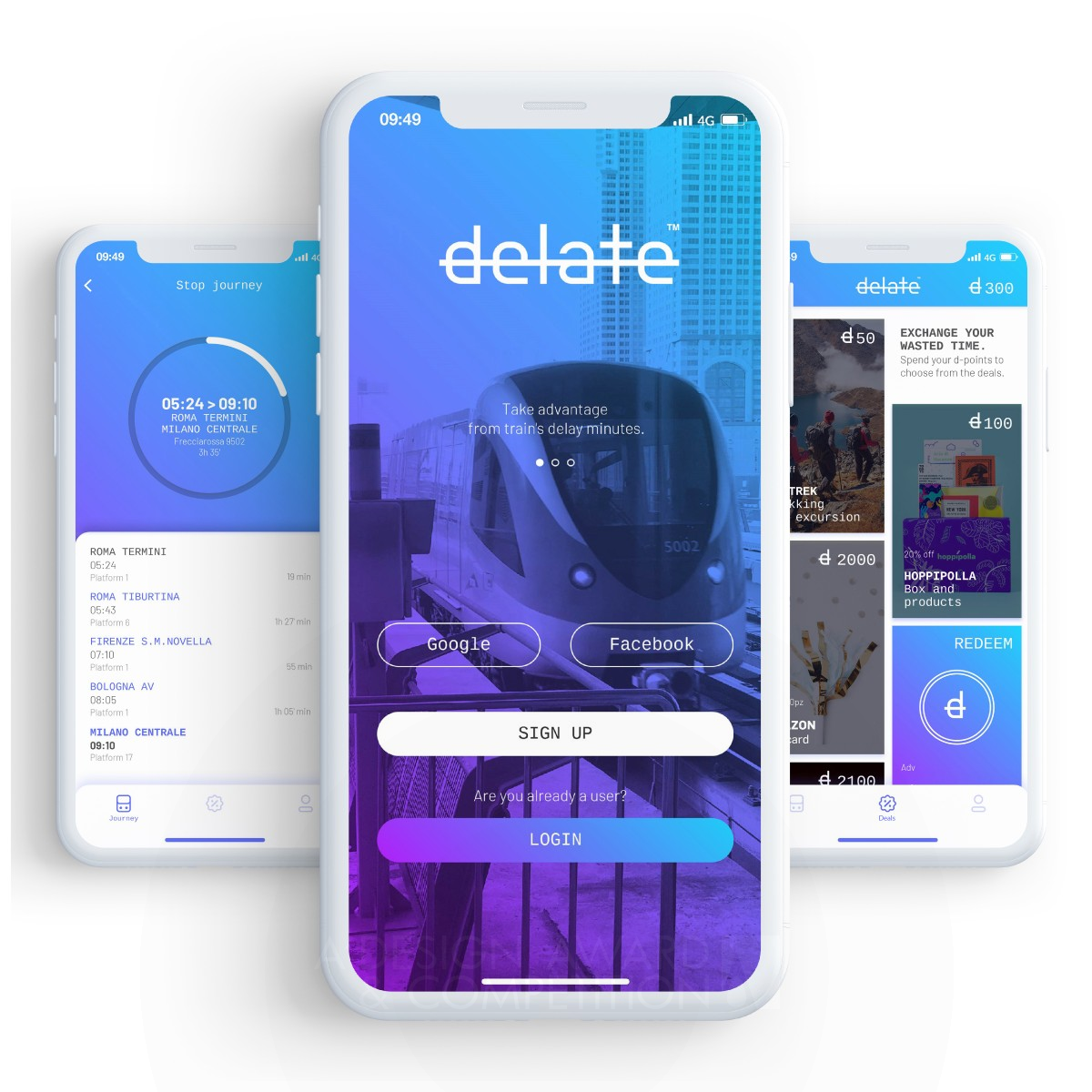 Delate Mobile Application by Roberto M. Paura and Sofie Di Bartolomeo Bronze Mobile Technologies, Applications and Software Design Award Winner 2020 