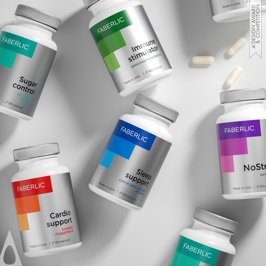 Silver Packaging Design Award Winner 2020 Faberlic Supplements Packaging Concept 