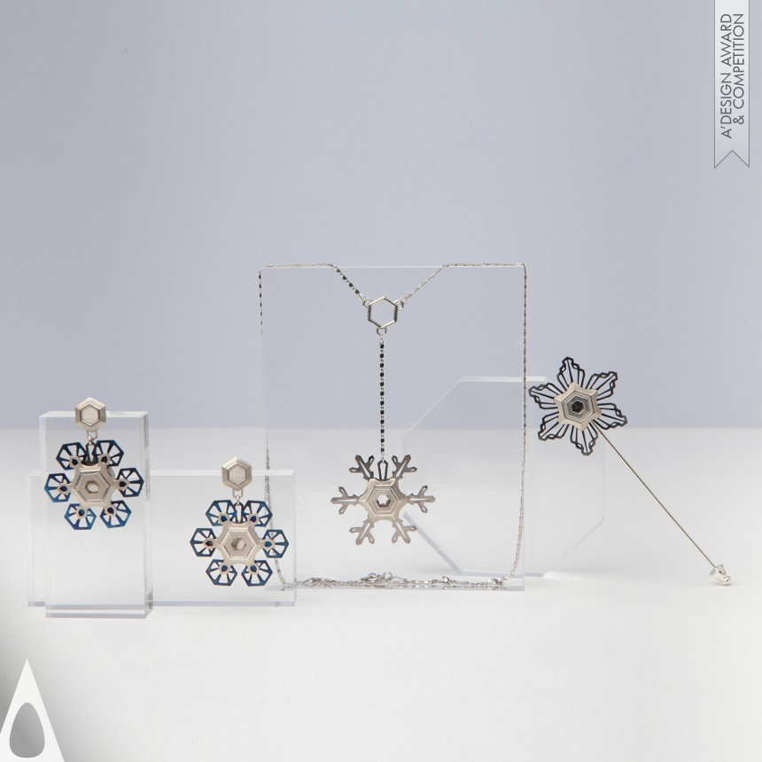 Bronze Jewelry Design Award Winner 2021 Freeze Jewellery transformer set. 