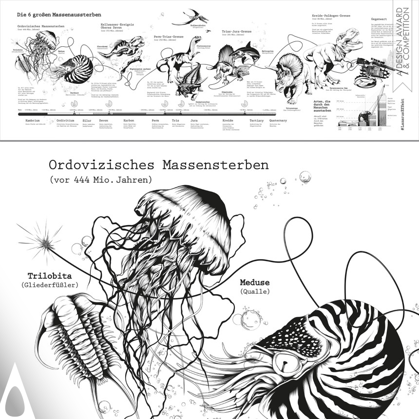 Silver Graphics, Illustration and Visual Communication Design Award Winner 2021 Lost Species Education Illustrations  