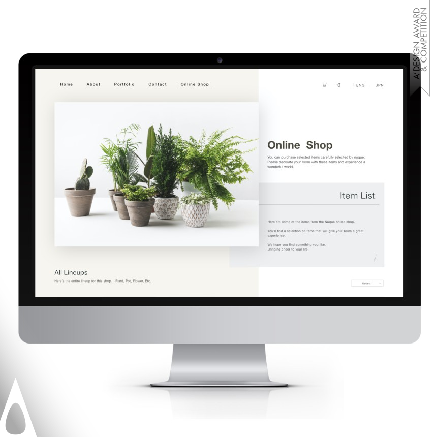 Bronze Website and Web Design Award Winner 2021 Noque By GreenRooms Website 