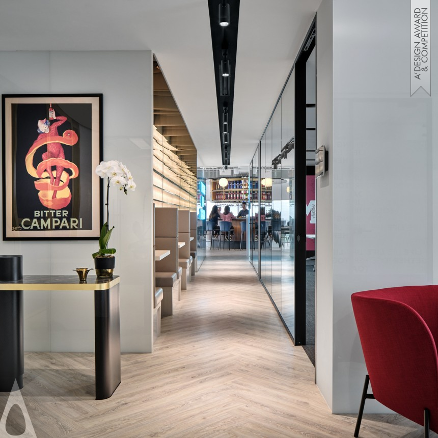 Silver Interior Space and Exhibition Design Award Winner 2021 Campari Singapore Workplace 