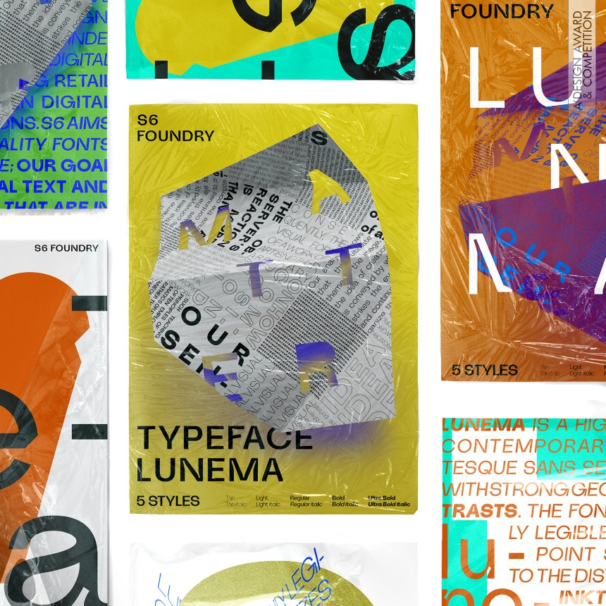 Silver Graphics, Illustration and Visual Communication Design Award Winner 2021 Lunema Specimen Typeface Book 