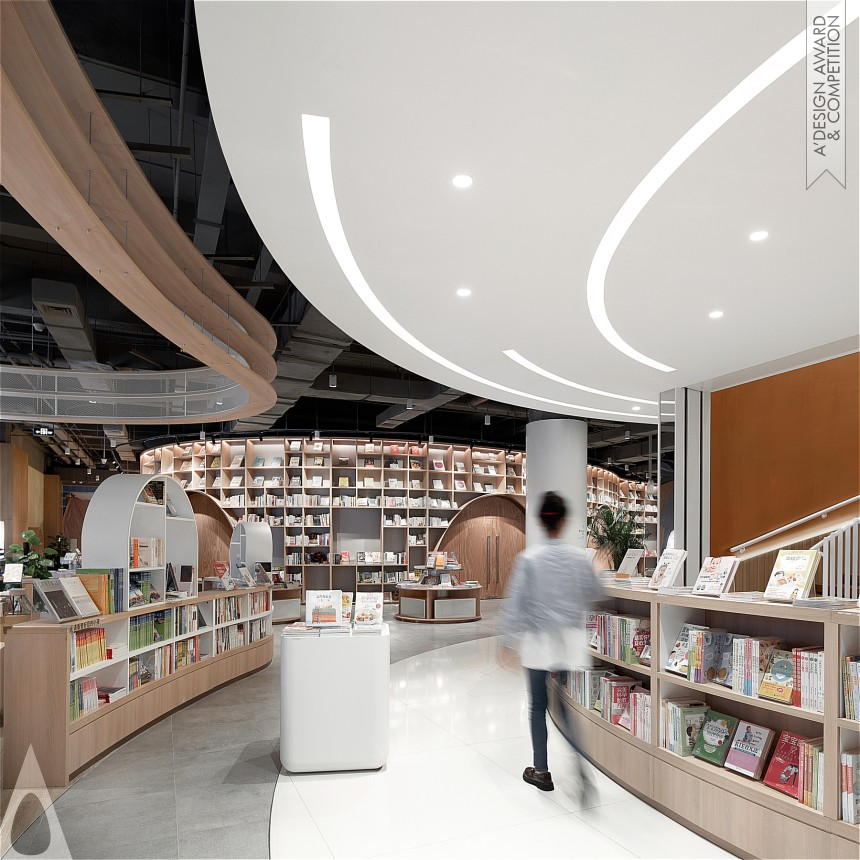 Golden Interior Space and Exhibition Design Award Winner 2021 Pingshan Cultural Cluster Book Mall Bookstore 