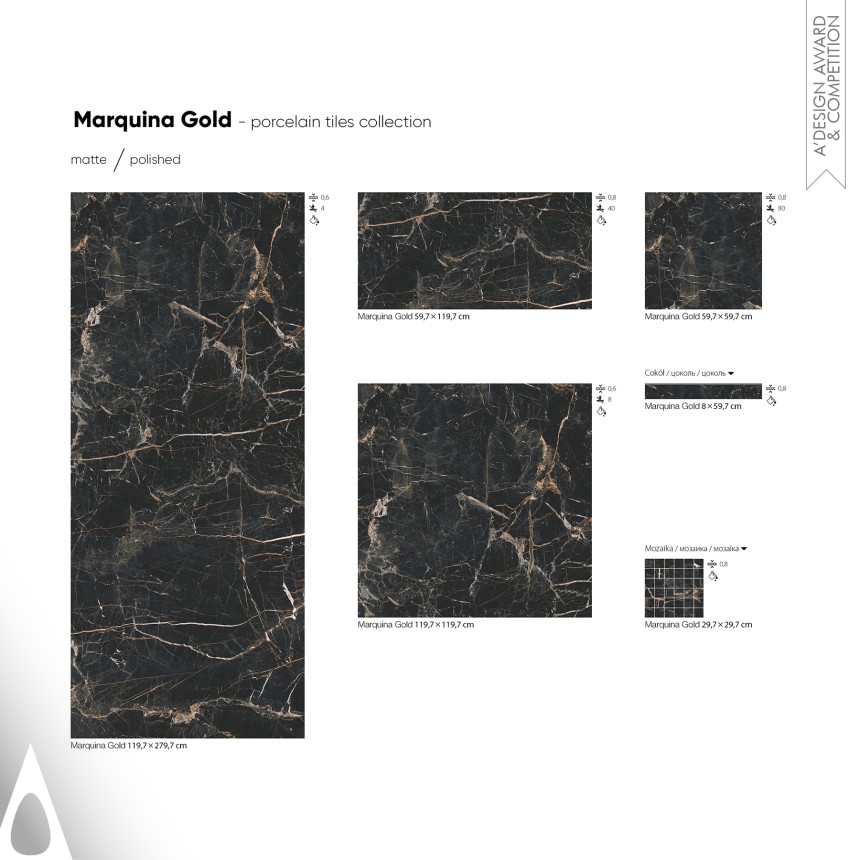 Cerrad's Marquina Gold Tiles 