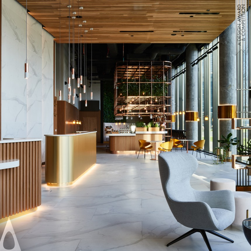 Golden Interior Space and Exhibition Design Award Winner 2021 Crowne Plaza Warsaw HUB Hotel Interior Design 