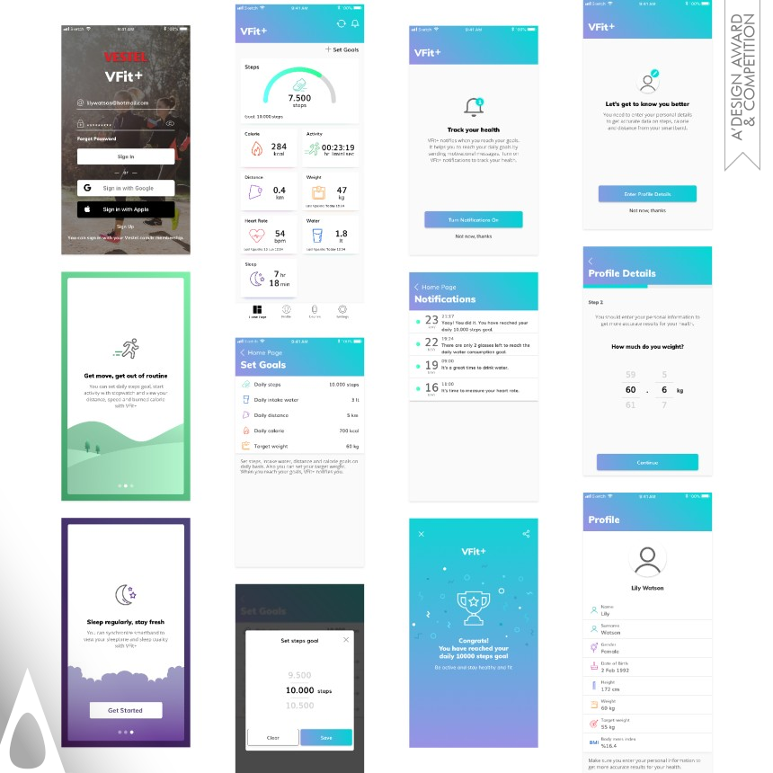 VFit+ designed by Vestel UX and UI Design Group
