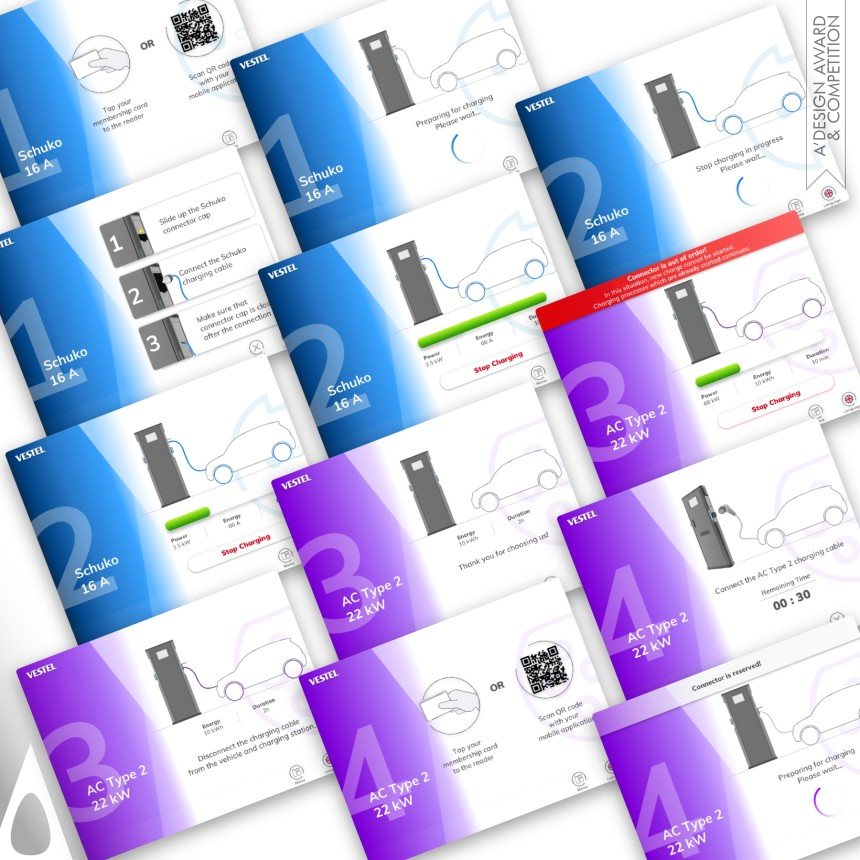 Vestel UX and UI Design Group's Vestel EVC 05 Electric Vehicle Charger Interface