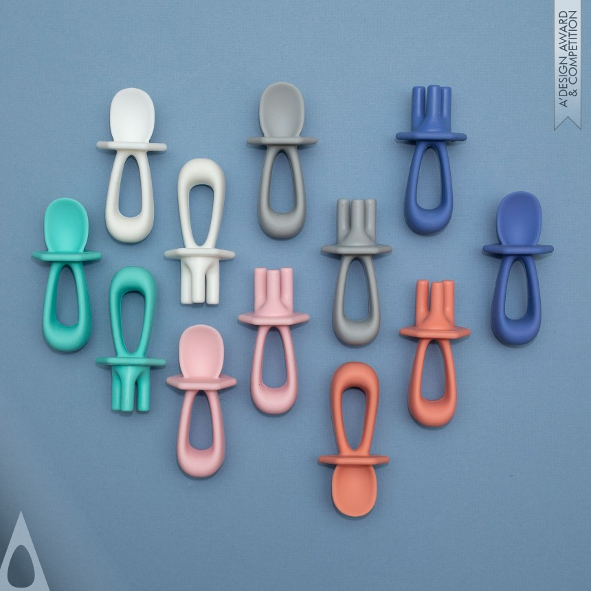 Chris Marzuola's Silicone Training Utensils Baby Fork and Spoon