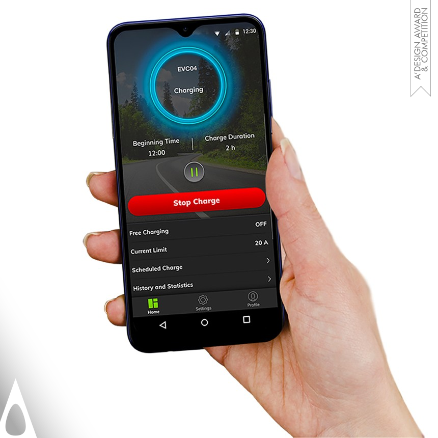 Bronze Interface, Interaction and User Experience Design Award Winner 2021 Drive Green Electric Vehicle Charger App 