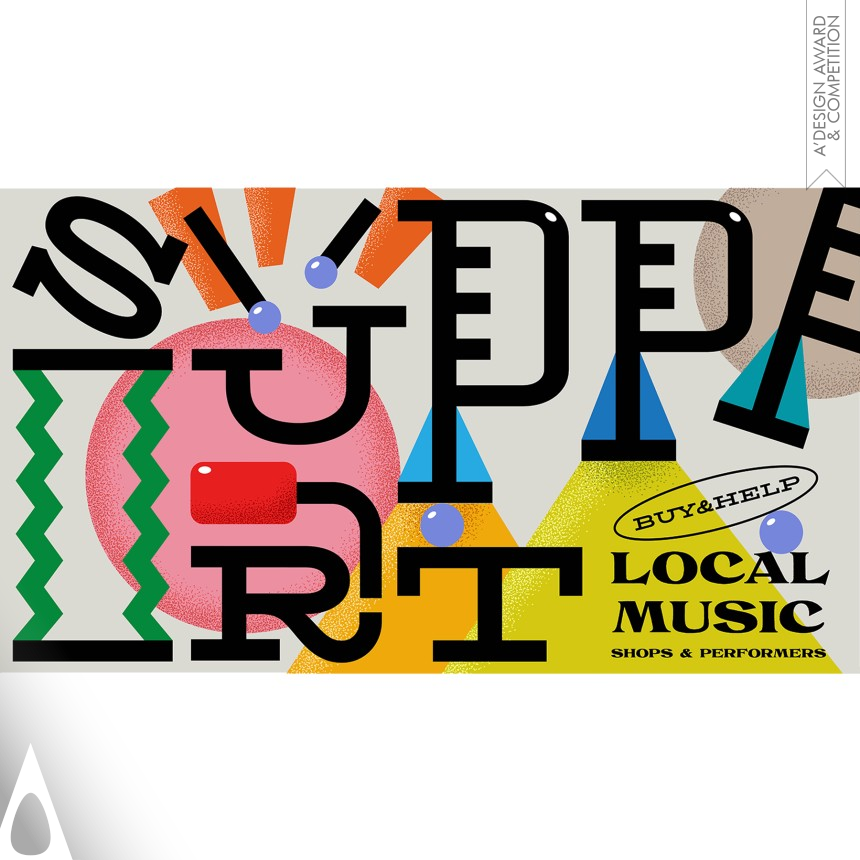 Silver Graphics, Illustration and Visual Communication Design Award Winner 2021 Support Local Music Poster 