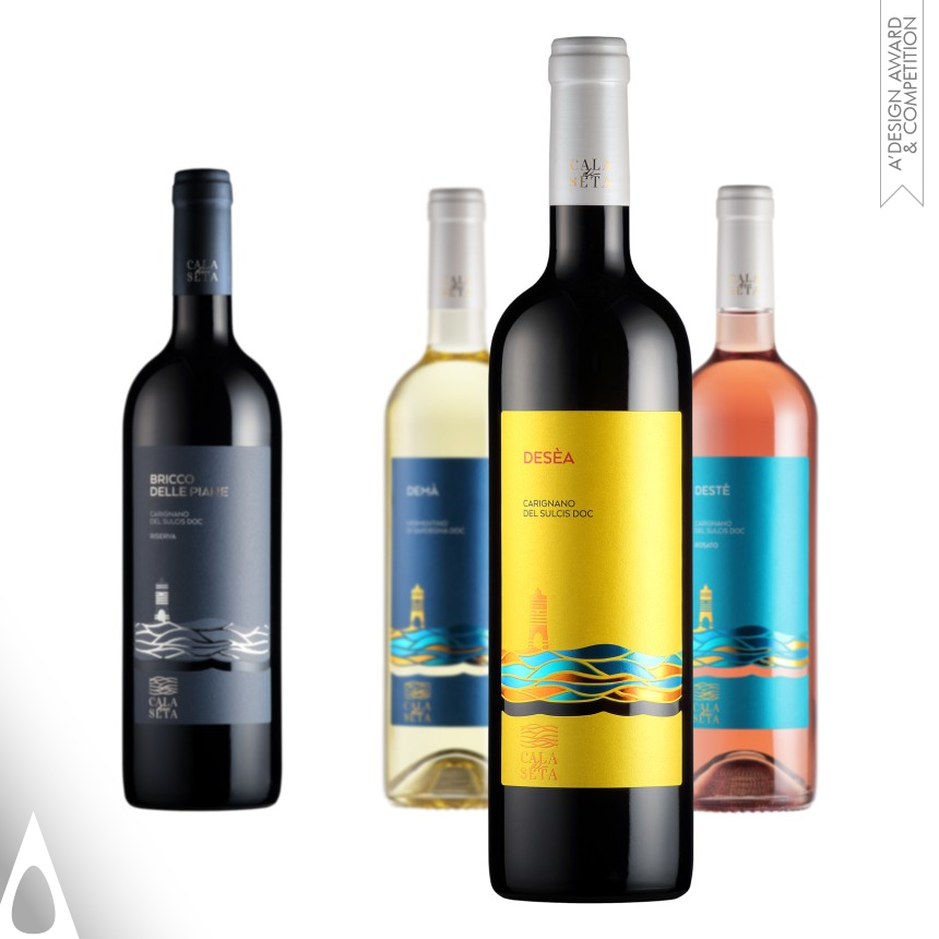 Bronze Packaging Design Award Winner 2022 Cala di Seta Wine Labels 