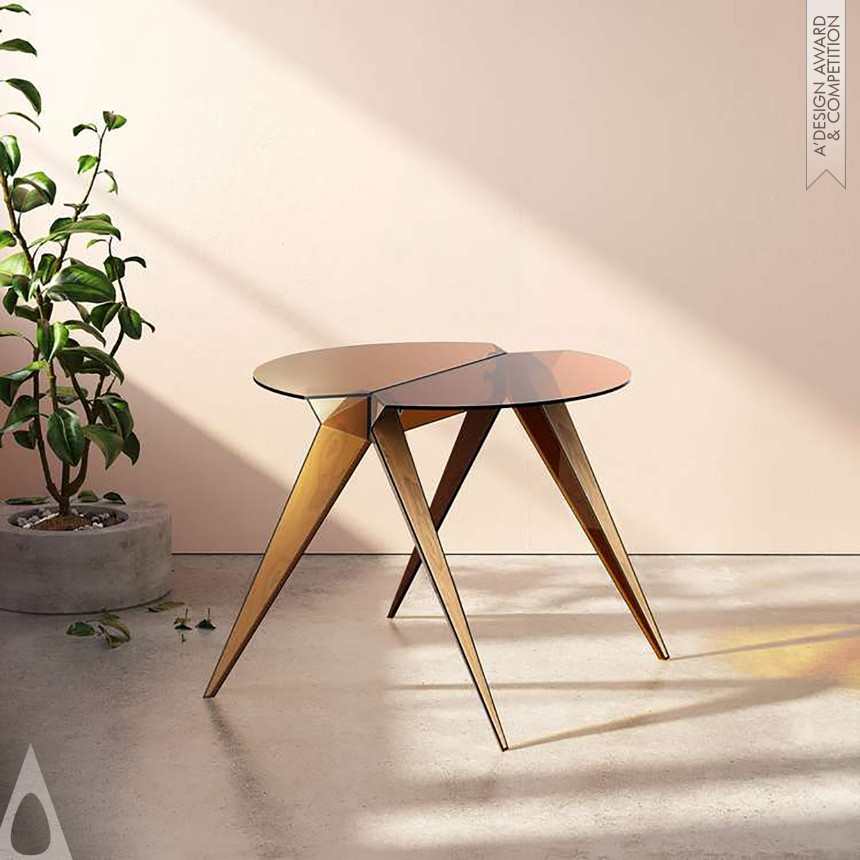 Silver Furniture Design Award Winner 2022 Lotus Leaf End Table 