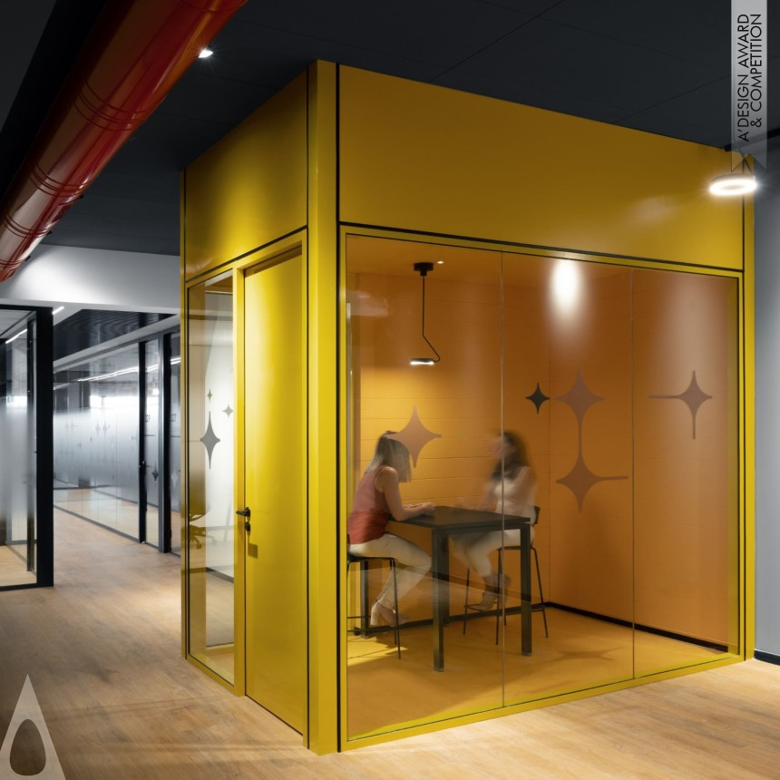 Hadar Frank Kadmon's DHL Red and Yellow Office