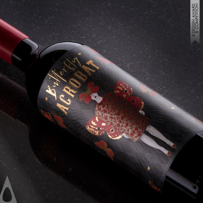 Silver Packaging Design Award Winner 2022 Butterfly Acrobat Wine Packaging 