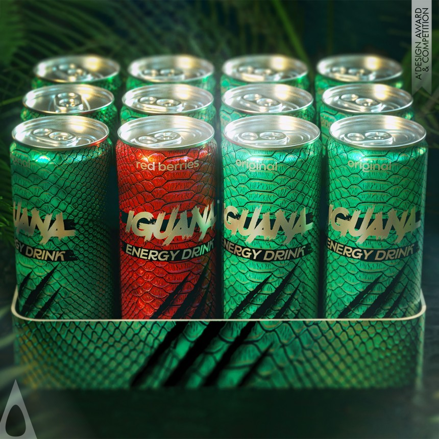 Silver Packaging Design Award Winner 2022 Iguana Energy Drink Packaging 